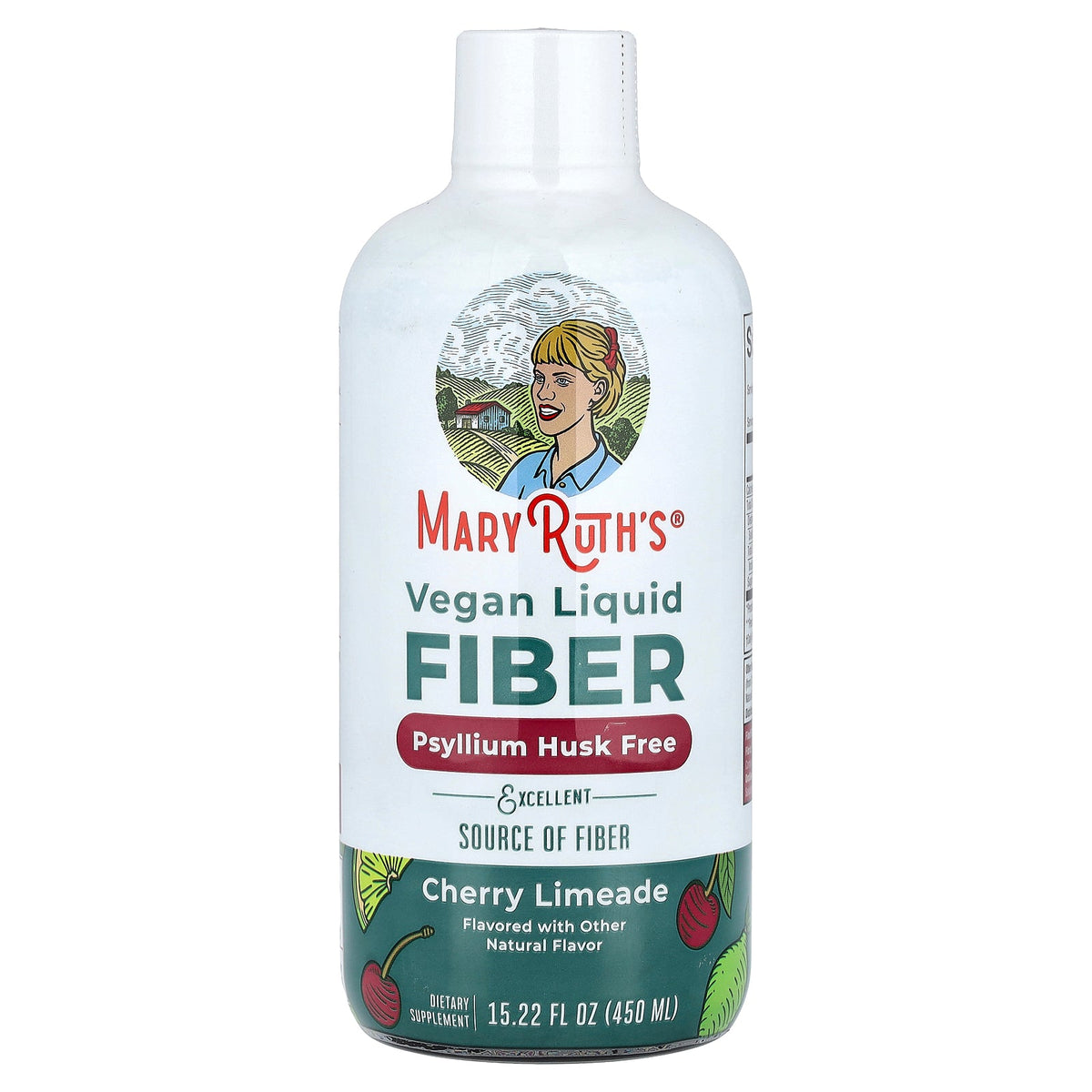MaryRuth's, Vegan Liquid Fiber, Ages 1+, Cherry Limeade, 15.22 fl oz (450 ml)