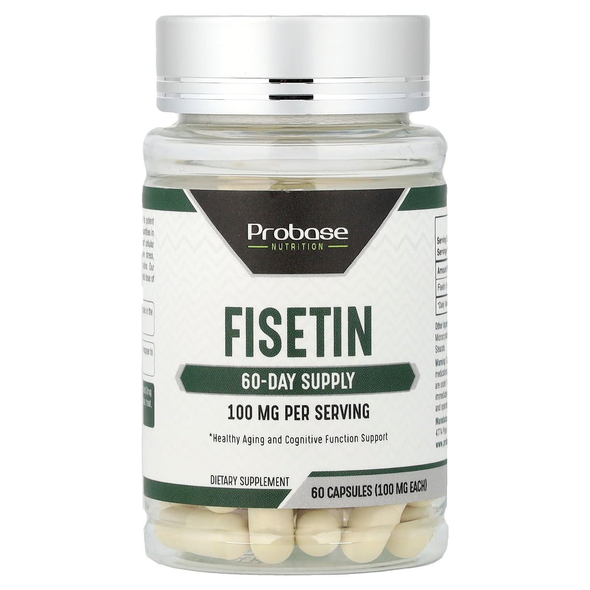 Probase Nutrition, Fisetin, 100 mg, 60 Capsules