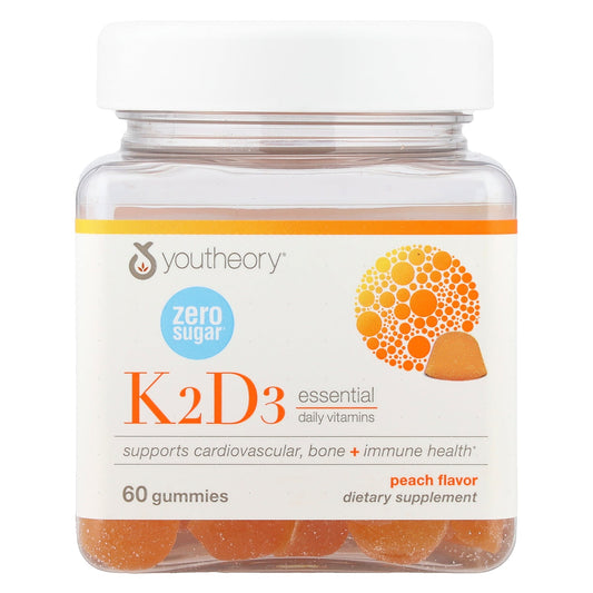 Youtheory, Vitamin K2 & D3 Gummies, Peach, 60 Gummies