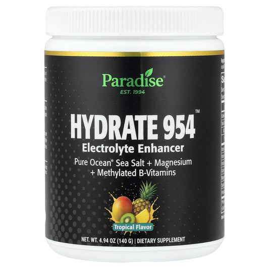 Paradise Herbs, Hydrate 954™, Electrolyte Enhancer, Tropical, 4.94 oz (140 g)