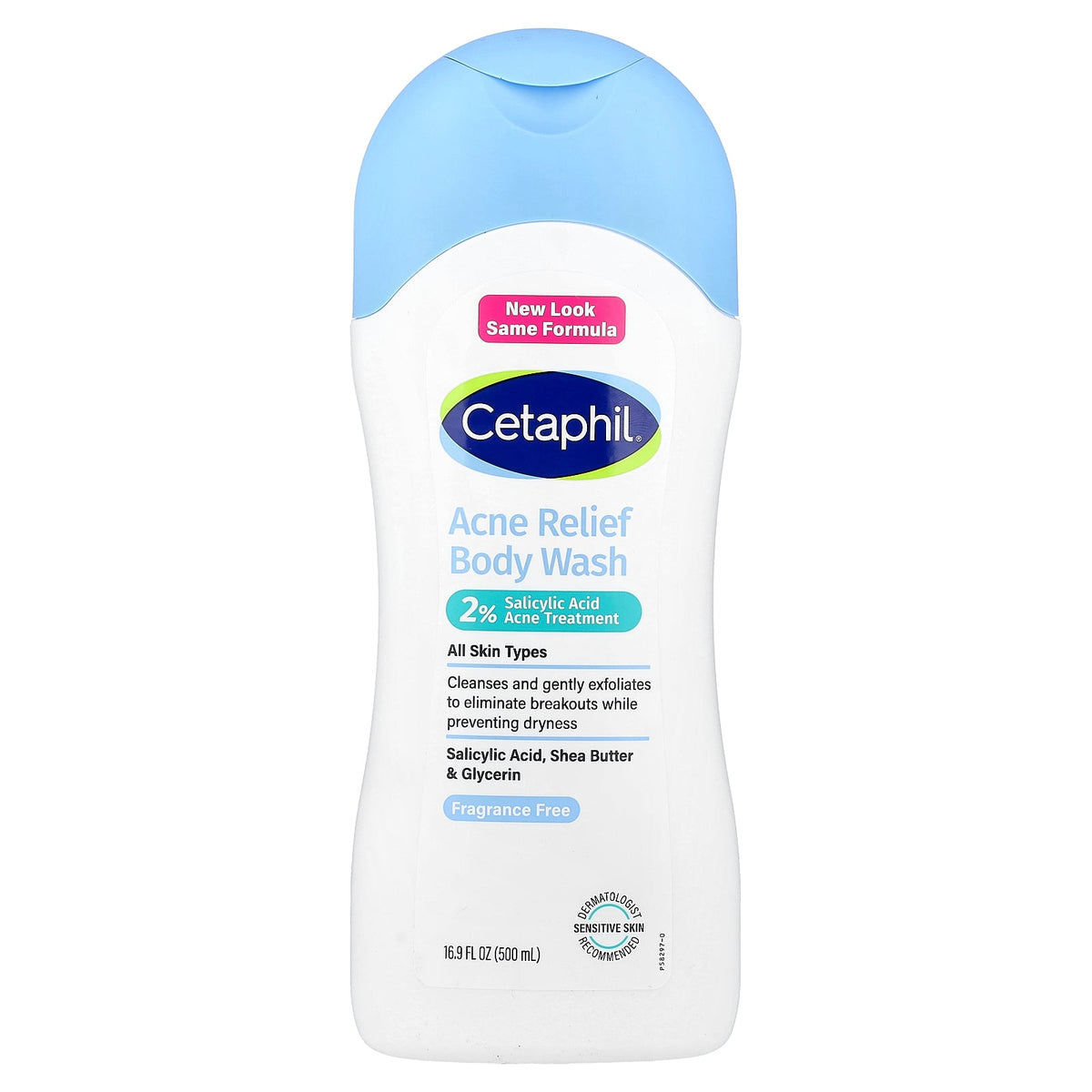 Cetaphil, Acne Relief Body Wash, All Skin Types, Fragrance Free, 16.9 fl oz (500 ml)