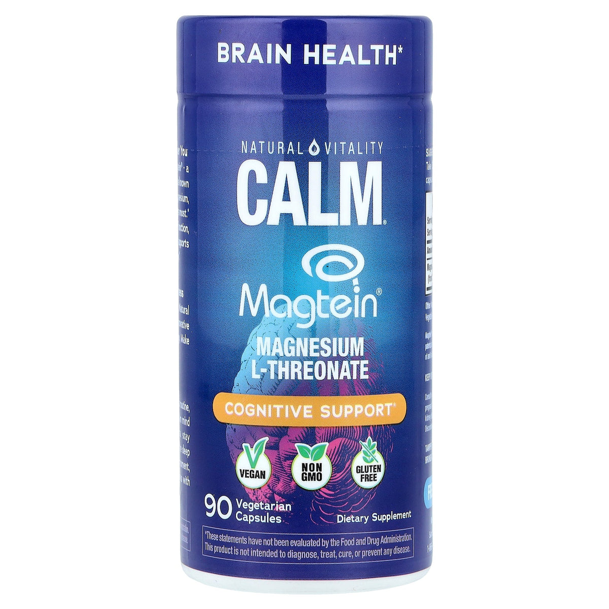 Natural Vitality, Calm®, Magtein®, Magnesium L-Threonate, 90 Vegetarian  Capsules