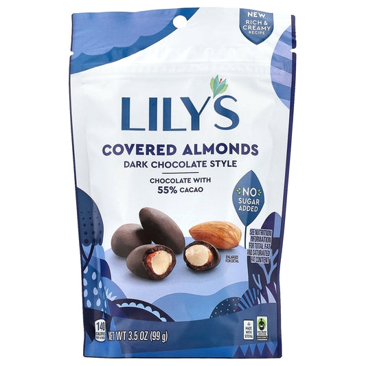 Lily's Sweets, Covered Almonds, Dark Chocolate Style, 3.5 oz (99 g)