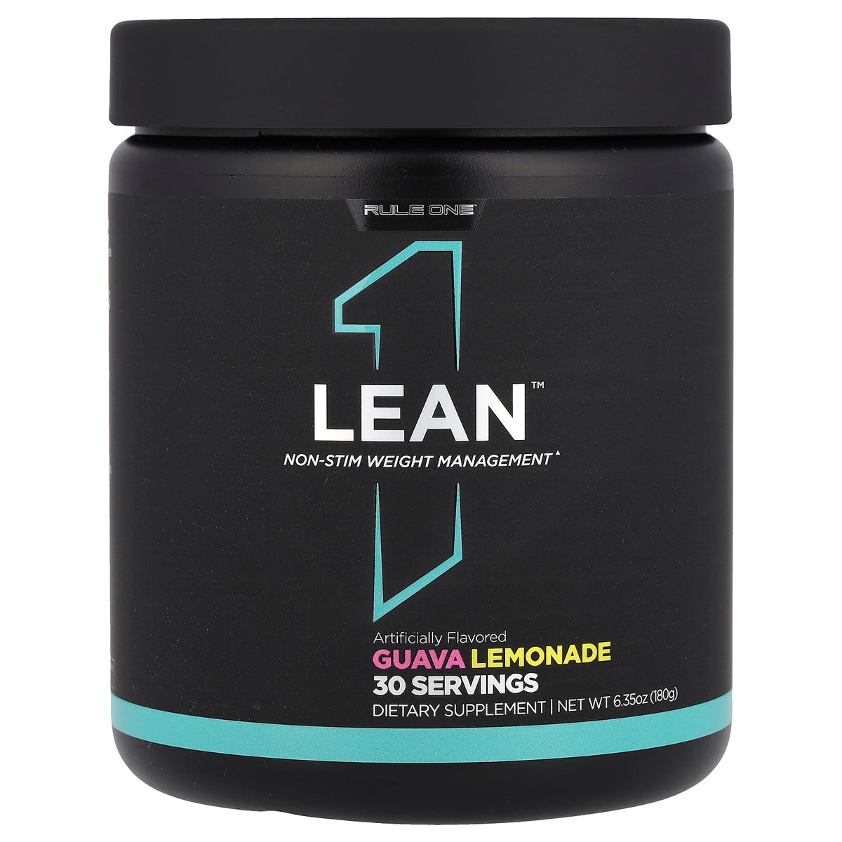 Rule One Proteins, Lean™, Non-Stim Weight Management, Guava Lemonade, 6.35 oz (180 g)