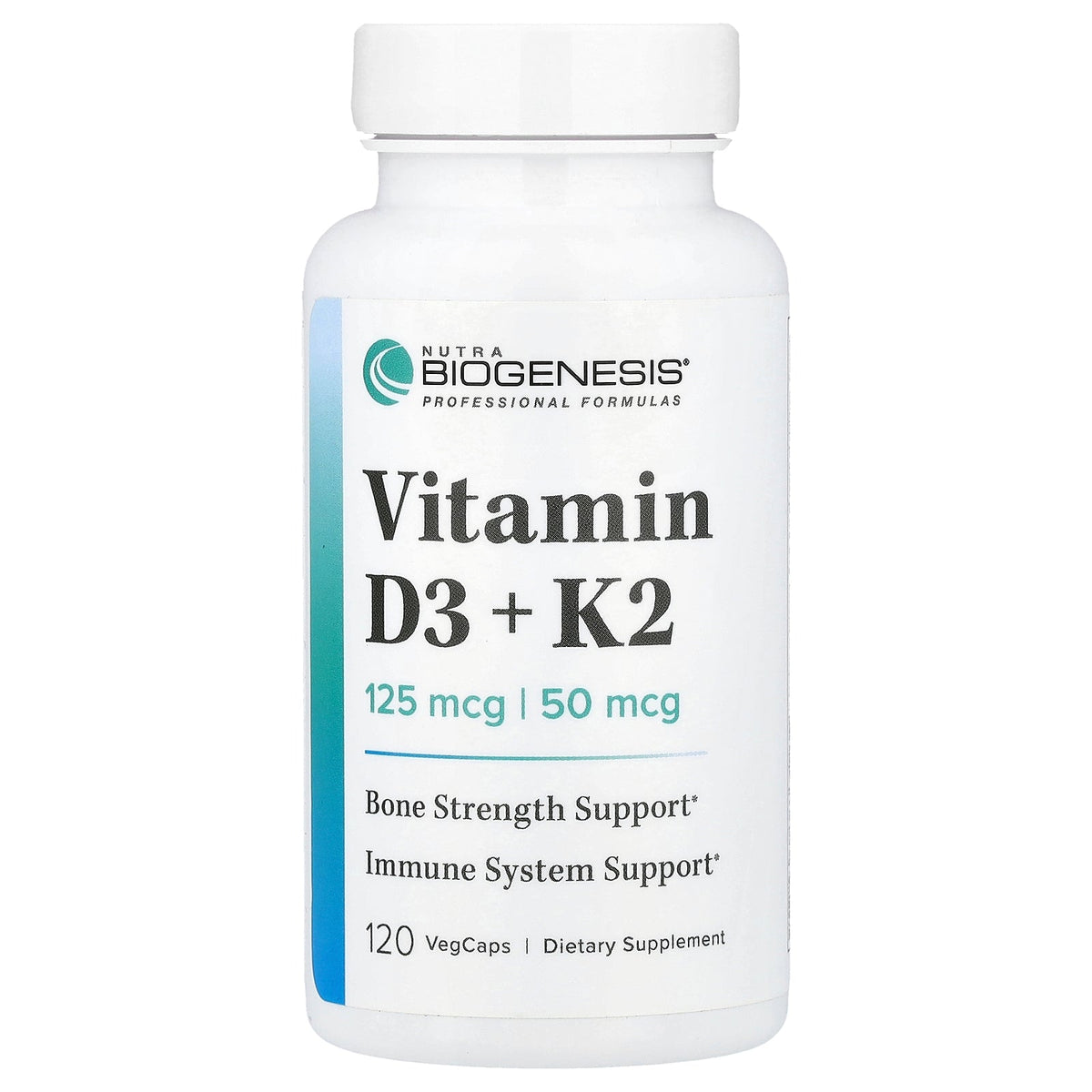 Nutra BioGenesis, Vitamin D3 + K2 , 120 VegCaps