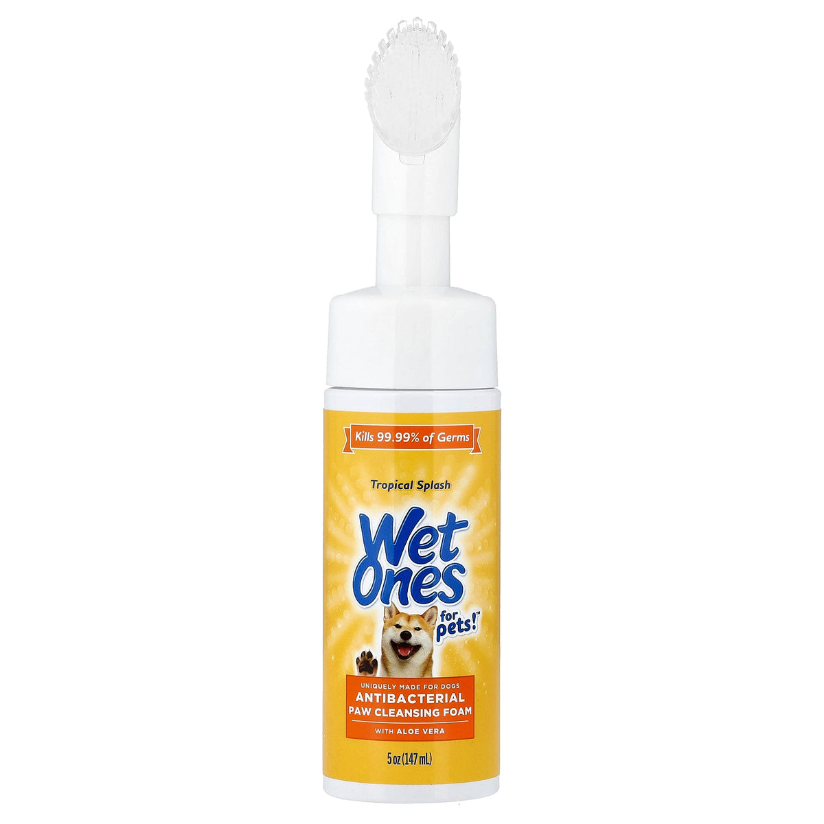 Wet Ones, For Pets™ Antibacterial Paw Cleansing Foam, For Dogs, Tropical Splash , 5 oz (147 ml)