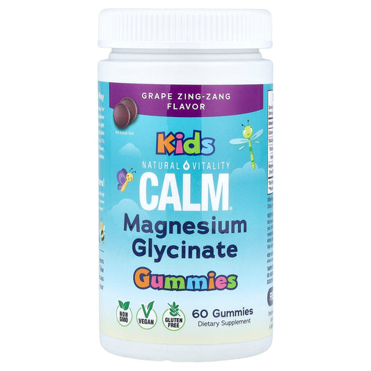 Natural Vitality, Calm®, Magnesium Glycinate Gummies, Grape Zing-Zang, 60 Gummies