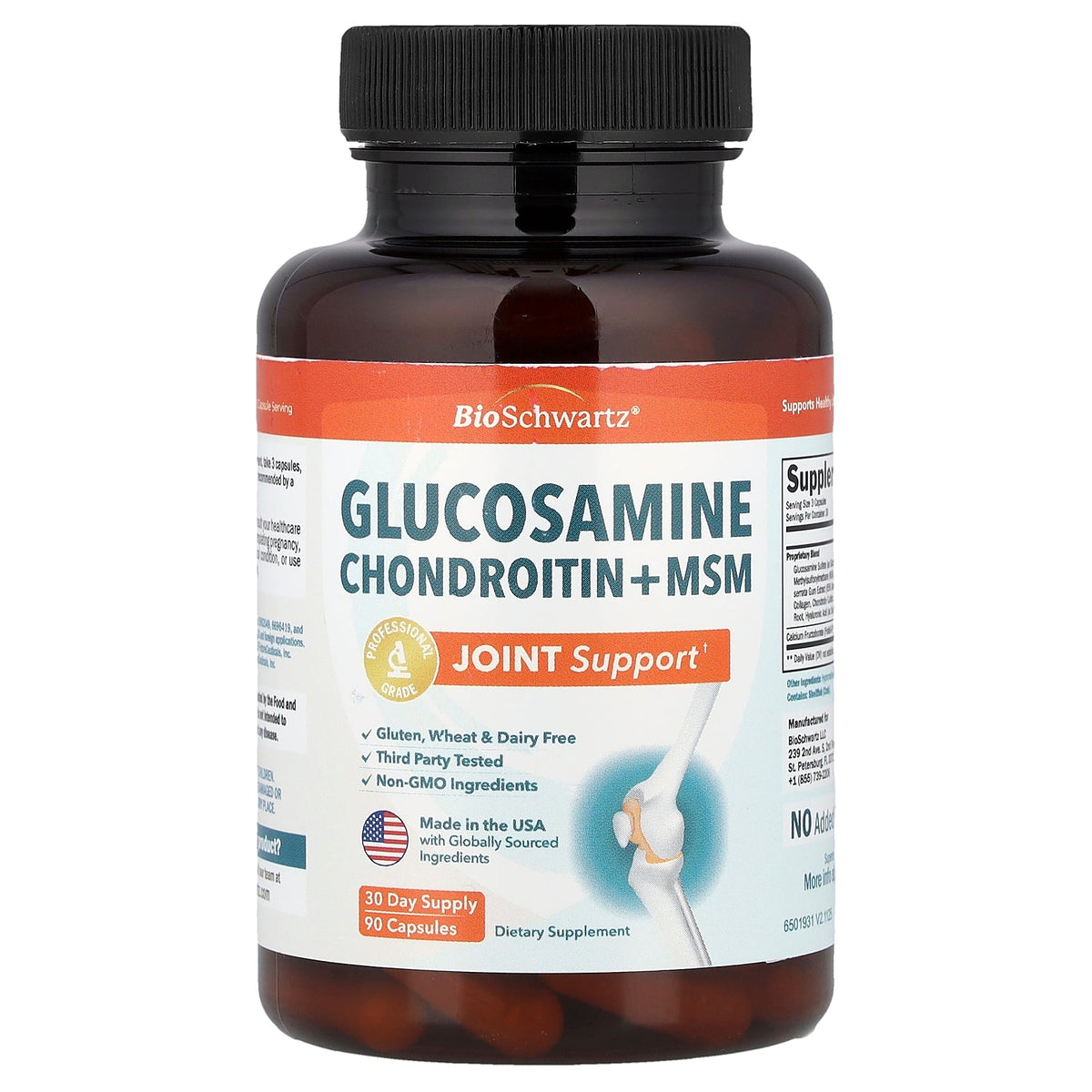 BioSchwartz, Glucosamine Chondroitin + MSM, 90 Capsules
