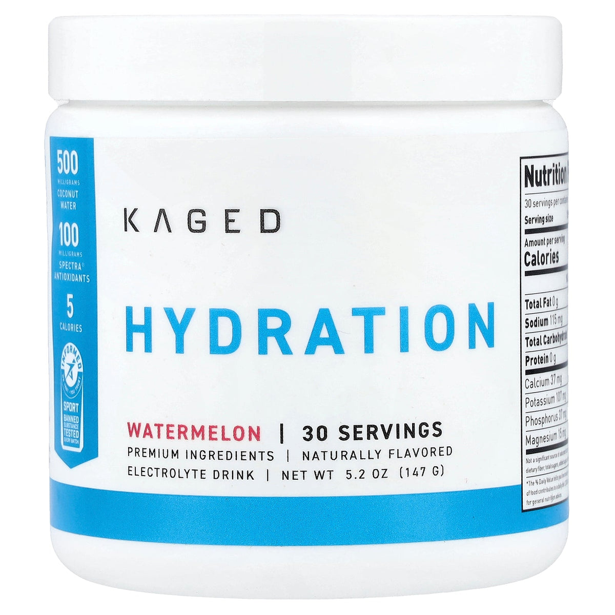 Kaged, Hydration, Watermelon, 5.2 oz (147 g)