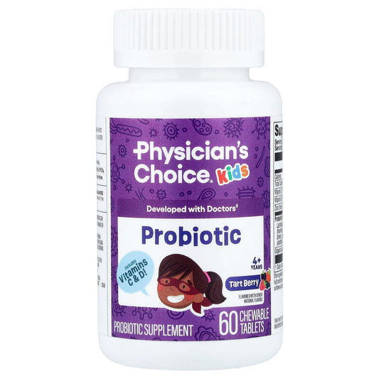Physician's Choice, Kids Probiotic, 4+ Years, Tart Berry, 60 Chewable Tablets