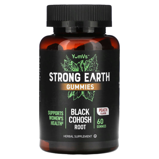 YumVs, Strong Earth Gummies, Black Cohosh Root, Peach, 60 Gummies