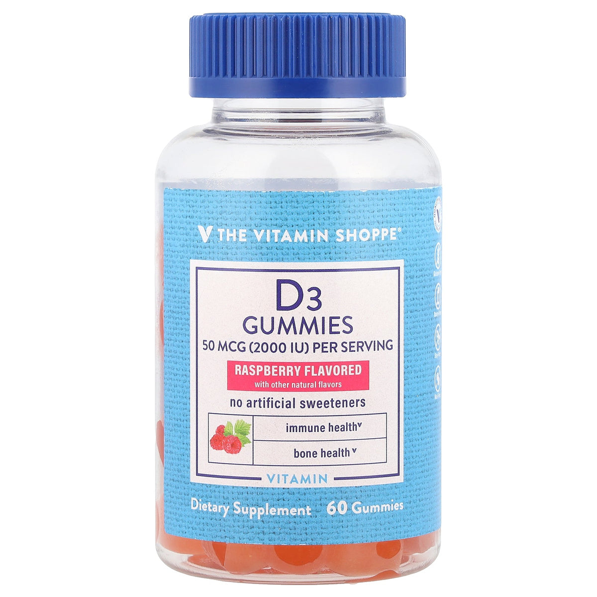 The Vitamin Shoppe, Vitamin D3 Gummies, Raspberry, 60 Gummies (25 mcg per Gummy)