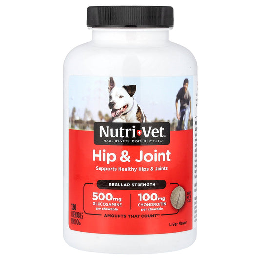 Nutri-Vet, Hip & Joint, Regular Strength, For Dogs, Liver, 120 Chewables