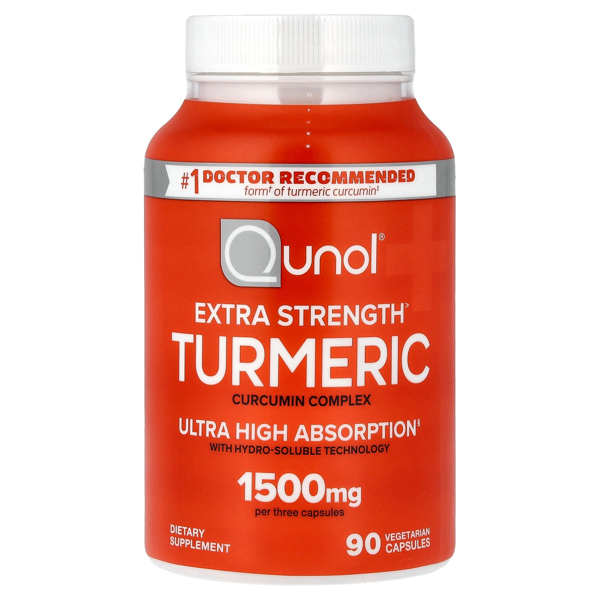 Qunol, Turmeric, Curcumin Complex, 90 Vegetarian Capsules (500 mg per Capsule)