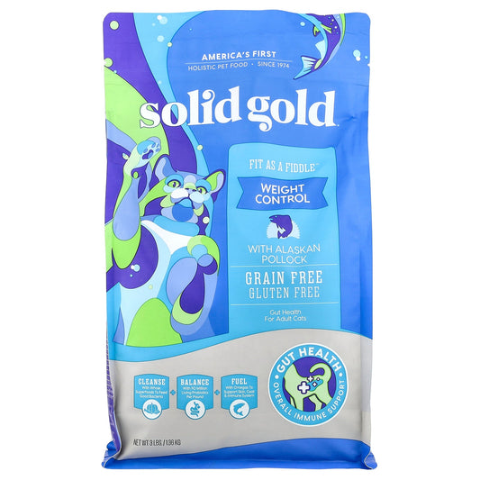 Solid Gold, Fit As A Fiddle™, For Cats, Adults, With Alaskan Pollock, 3 lbs (1.36 kg)