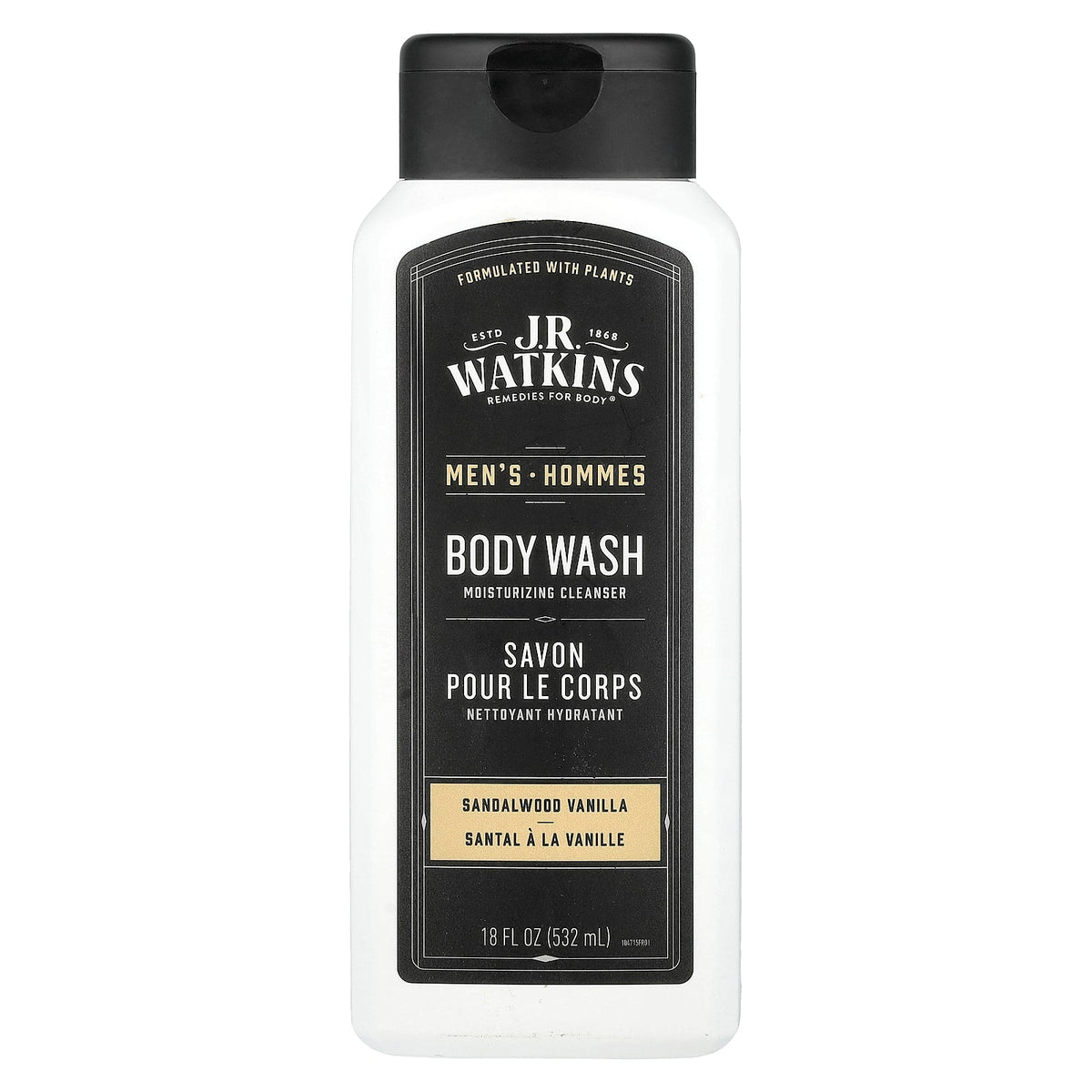 J R Watkins, Men's Body Wash, Sandalwood Vanilla, 18 fl oz (532 ml)