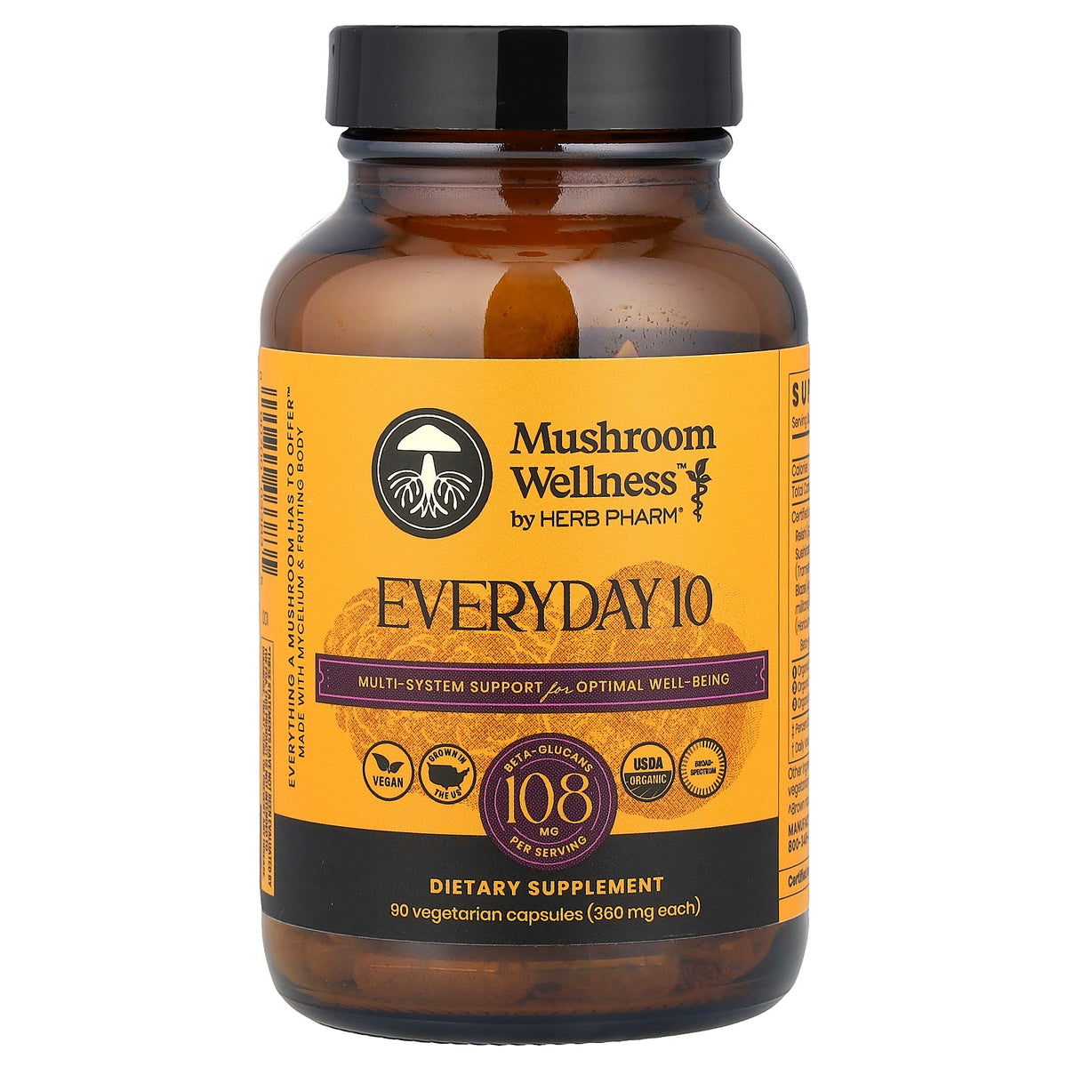 Herb Pharm, Mushroom Wellness™, Everyday 10, 90 Vegetarian Capsules