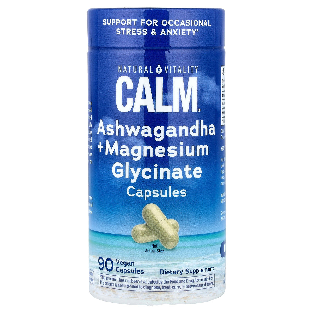 Natural Vitality, Calm®, Ashwagandha + Magnesium Glycinate, 90 Vegan Capsules