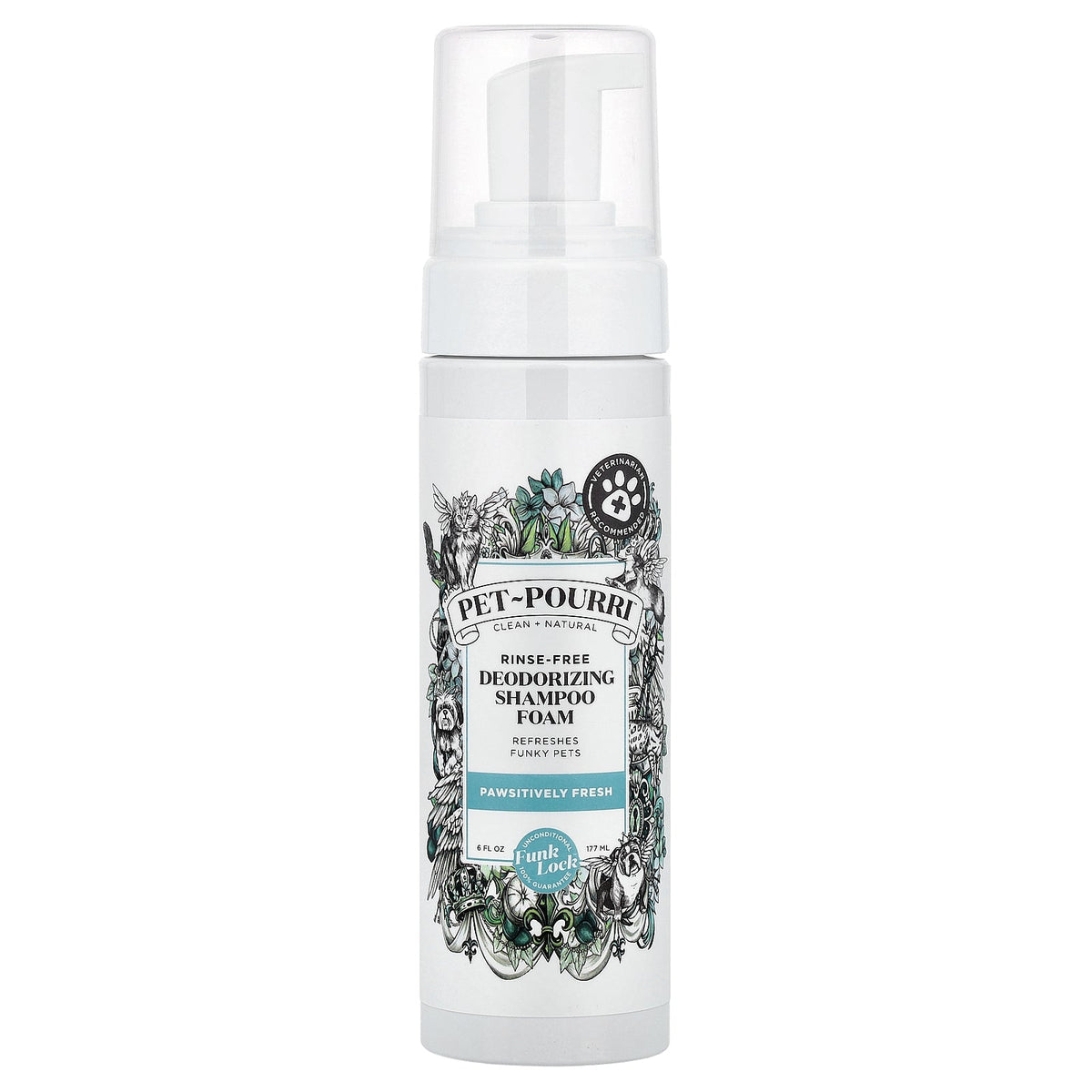 Poo-Pourri, Pet-Pourri™, Rinse-Free Deodorizing Shampoo Foam, Pawsitively Fresh, 6 fl oz (177 ml)