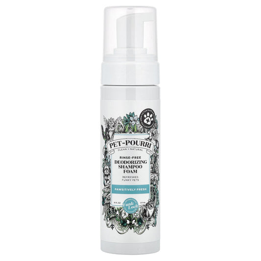 Poo-Pourri, Pet-Pourri™, Rinse-Free Deodorizing Shampoo Foam, Pawsitively Fresh, 6 fl oz (177 ml)