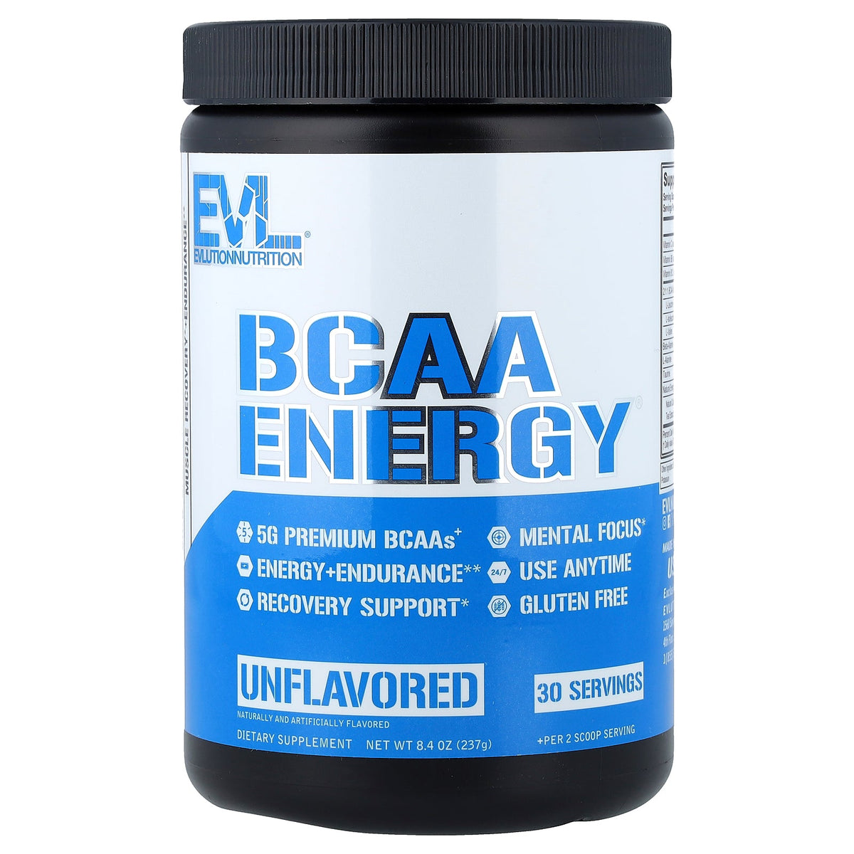 EVLution Nutrition, BCAA Energy®, Unflavored, 8.4 oz (237 g)
