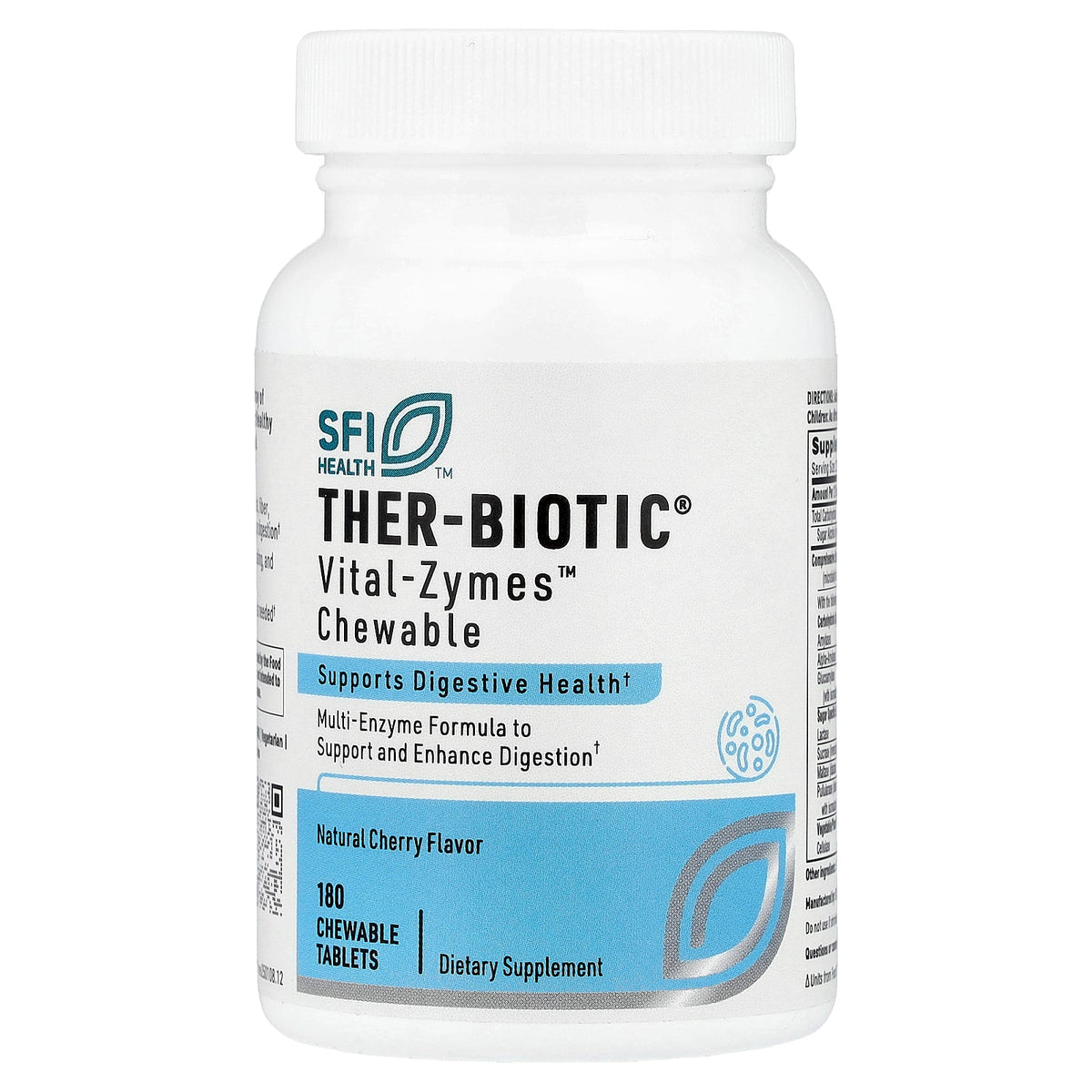 SFI Health, Ther-Biotic® Vital Zymes™, Natural Cherry, 180 Chewable Tablets