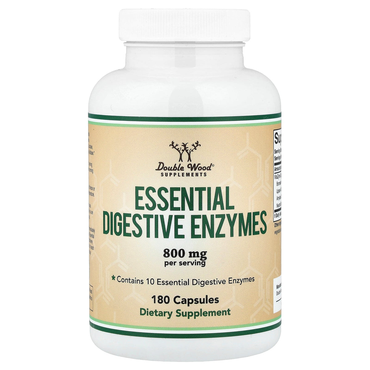 Double Wood Supplements, Essential Digestive Enzymes, 180 Capsules