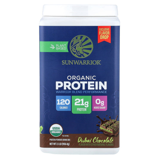 Sunwarrior, Plant Based Organic Protein, Dubai Chocolate, 2.1 lb (956.4 g)