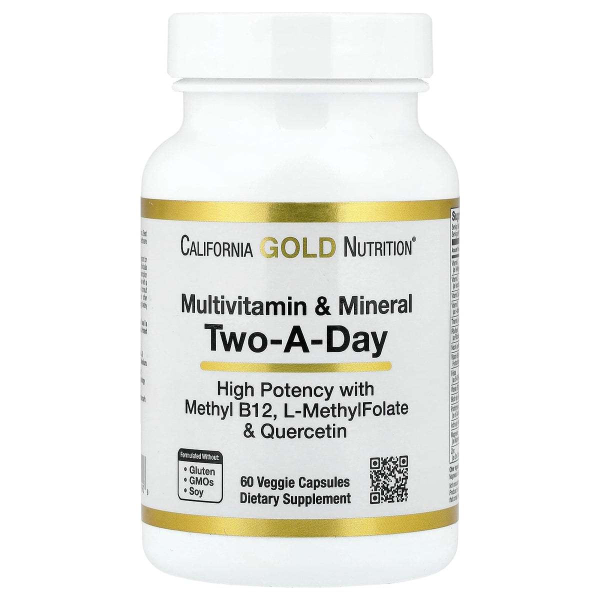 California Gold Nutrition, Multivitamin & Mineral, Two-A-Day, 60 Veggie Capsules