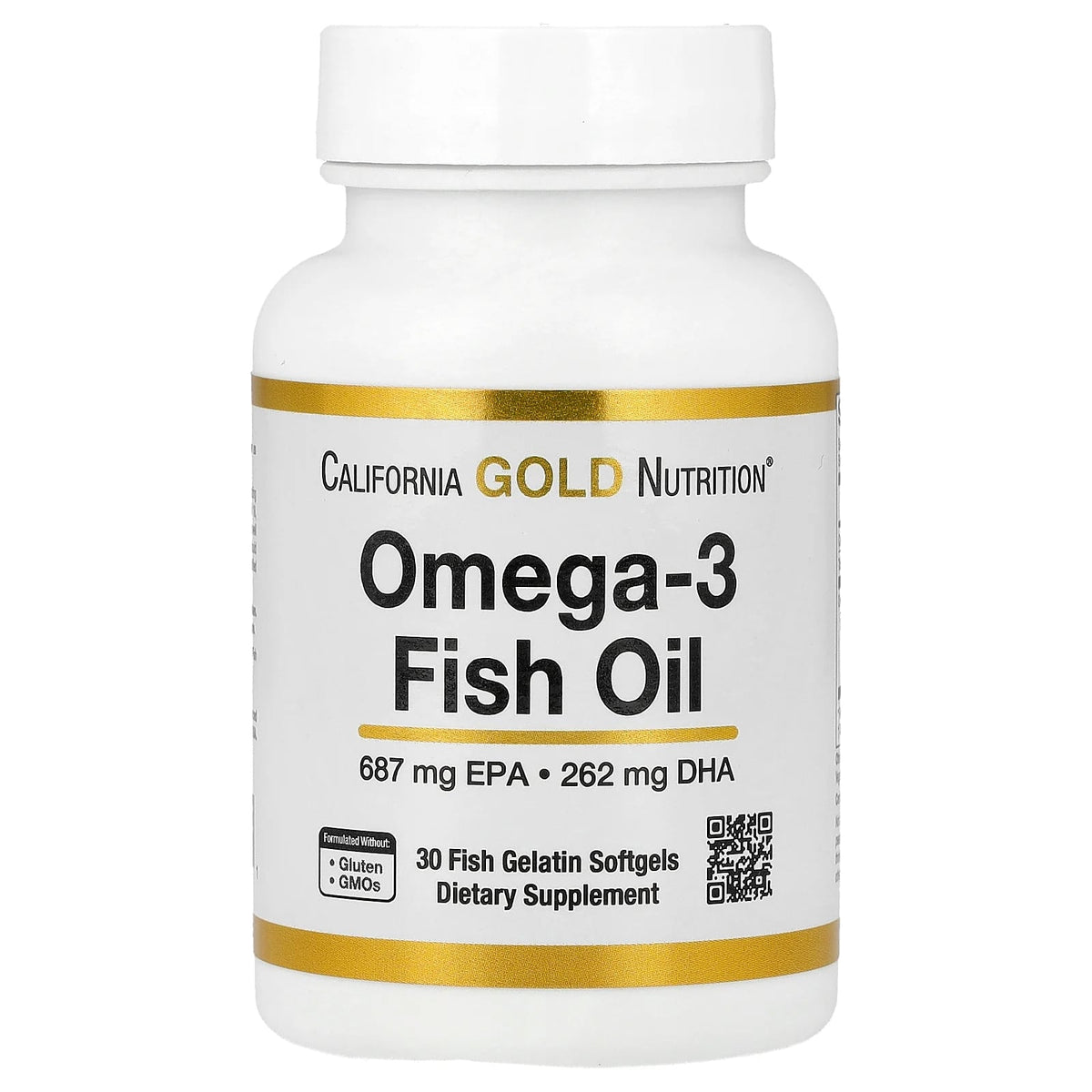 California Gold Nutrition, Omega-3 Fish Oil, 30 Fish Gelatin Softgels (1,250 mg per Softgel)