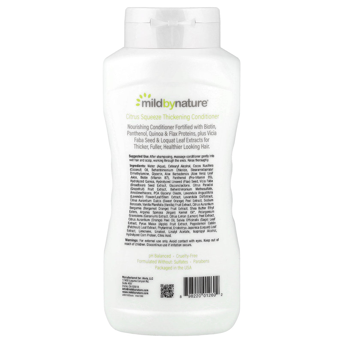 Mild By Nature, Thickening Conditioner, B-Complex & Biotin, Citrus Squeeze, 16 fl oz (473 ml)