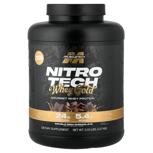 MuscleTech, Nitro-Tech™ Whey Gold, Gourmet Whey Protein, Double Rich Chocolate, 5 lbs (2.27 kg)