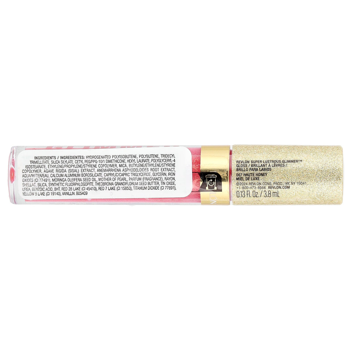 Revlon, Super Lustrous Glimmer™ Gloss, 007 Haute Honey, 0.13 fl oz (3.8 ml)