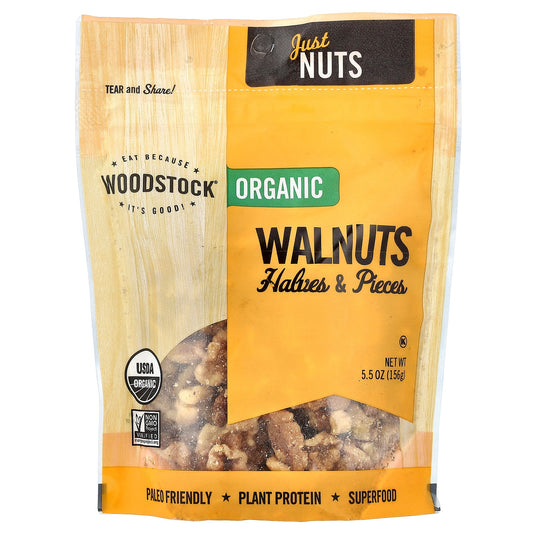 Woodstock, Organic Walnuts, Halves & Pieces, 5.5 oz (156 g)