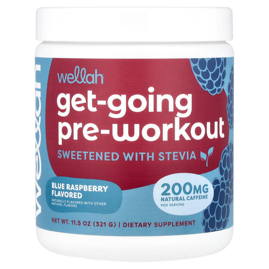 Wellah, Get-Going Pre-Workout, Blue Raspberry, 11.5 oz (321 g)