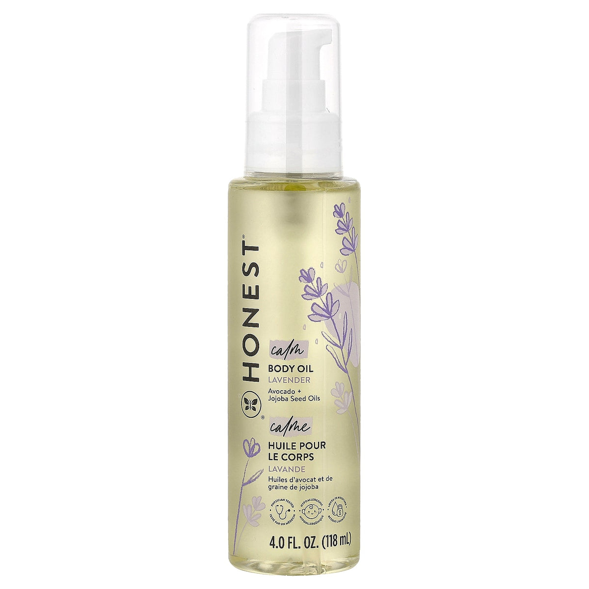The Honest Company, Calm Body Oil, Lavender, 4 fl oz (118 ml)