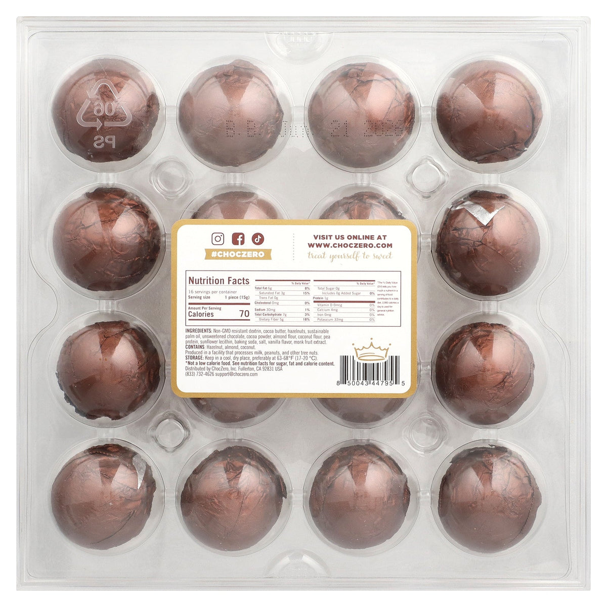 ChocZero, Royal Truffle, Dark, Hazelnut, 8.5 oz (240 g)