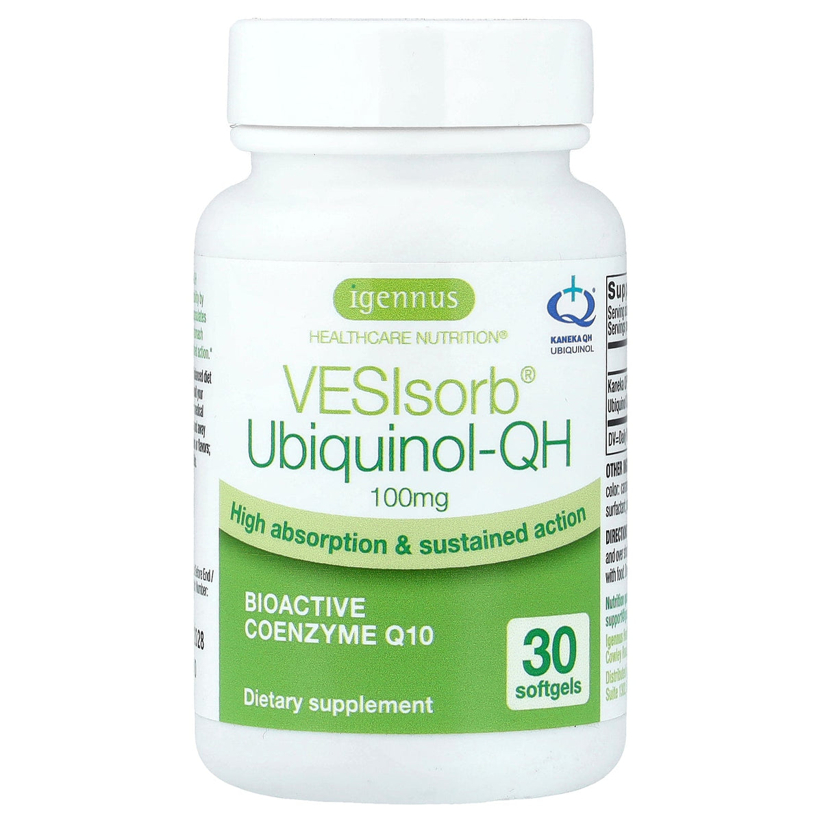 Igennus, Vesisorb® Ubiquinol-QH, 100 mg, 30 Softgels
