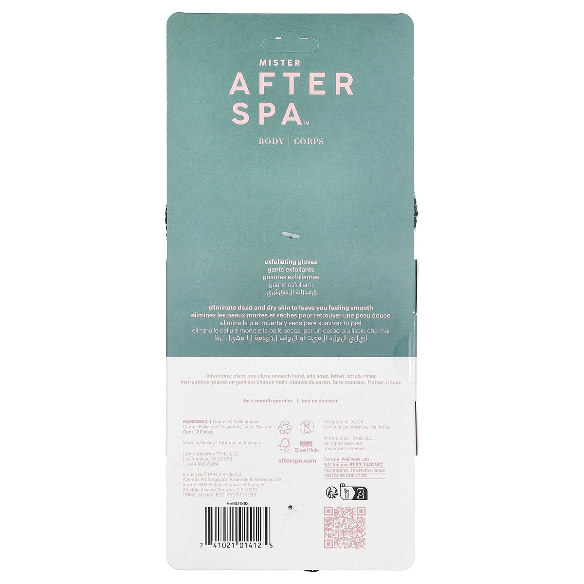 AfterSpa, Exfoliating Gloves, Black, 12 Pairs